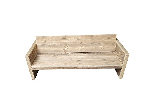 Wood4you Vince Holz Outdoor Gartenbank Lang - 3 Personen Terrassenbank & Aus Naturholz, Wasserdicht, Robust, Moderne Terrassenbank, Geeignet Für Jedes Wetter, Veranda, Rasen, Balkon, Hinterhof (Braun)