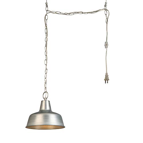 One-Day Sale: Up to 40% Off Design House 579409 Mason 1-Light Adjustable Ceiling Mount Hanging Pendant with a Farmhouse Style, Swag, Galvanized