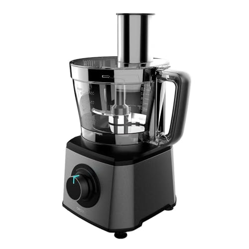 Cecotec Robot culinaire Paprika 1300 Full, 2000W de puissance, en acier inoxydable, 2 vitesses, 3 disques de coupe, comprend un bol de 3,5 L, une carafe de 1,8 L et un presse-agrumes – Image 4