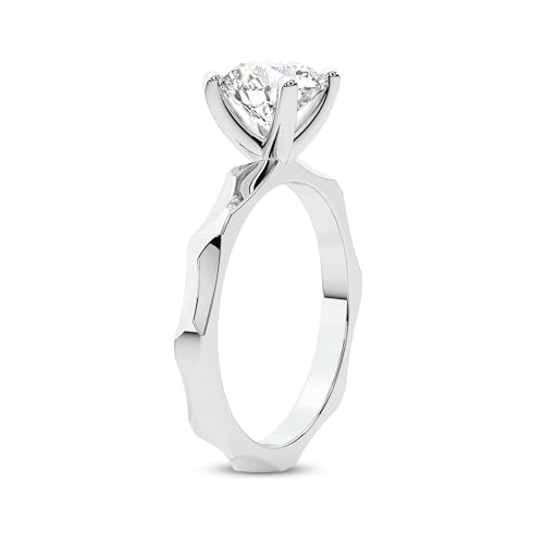 FRIENDLY DIAMONDS Lab Grown Diamond Ring For Women IGI Certified | 0.50-6 Carat Magnolia Texture Solitaire Diamond Ring | 14K Or 18K White, Yellow Or Rose Gold | FG-VS Quality3