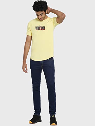 Image of Bewakoof Men's Typography 100% Cotton T-Shirt - Regular Fit, Round Neck, Half Sleeves
