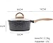 JEETEE Kochtopf 16 cm, 1.5L Kochtöpfe mit Deckel, Milchtopf Mit Hitzebeständigem Griff und Ausguss, Granit-Antihaft Topf Induktion, Stielkasserolle Geeignet für alle Herde, Grau