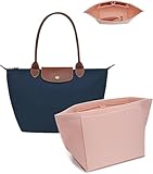 Umiup Organizzatore tascabile per portafoglio Longchamp, organizzatore di borse in feltro, organizer per borse multi-tasca (rosa, grande)