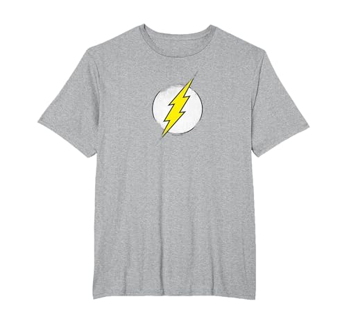 The Flash Rough Flash Logo Camiseta, Hombre Tallas Grandes, Gris Jaspeado, 3X Alto