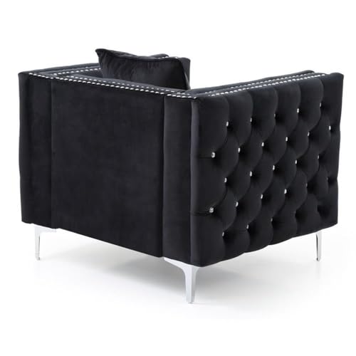 Sillón Paige Plegable Negro Velvet miniatura 6