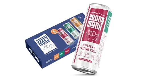 Image of YOUNG MONK Calmness Drink Hibiscus & Passion Fruit Flavour | Ready to Drink Refreshing Beverage | Zero Added Sugar | Floral Hibiscus with Tropical Passion Fruit Taste | for Home & Travel (Pack of 24)