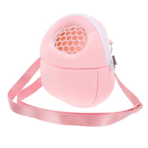 HANABASS Portable Hamster Travel Bag Breathable Mesh Carrier with Soft Lining for Squirrels Chinchillas and Rabbits Convenient Shoulder Strap for