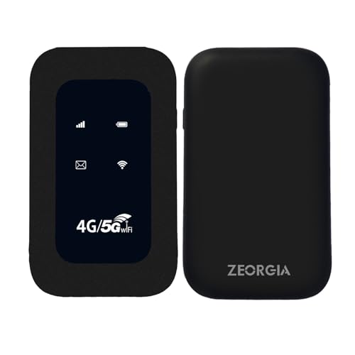 ZEORGIA 4G LTE Wi-Fi Dongle | Universal SIM Support | 150Mbps Speed | USB Portable Desktop Hotspot for 10 Devices | 2100mAh Battery, Black