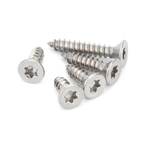 セルフタッピングねじ 5/50x ST2 M2.3 M2.6 M3 M3.5 M4 M5 M6 304 A2 ステンレス鋼 6ローブ トルクス フラット 皿頭 セキュリティ セルフタッピング ネジ(25mm,10pcs M4)