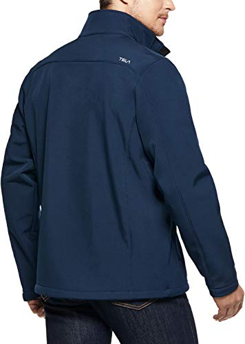 Image of TSLA Men's Full-Zip Softshell Winter Jacket, Waterproof Fleece Lined Athletic Jacket, Outdoor Sport Windproof Jackets