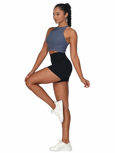 sunzel no front seam biker shorts for women with pockets yoga workout gym bike shorts with tummy control