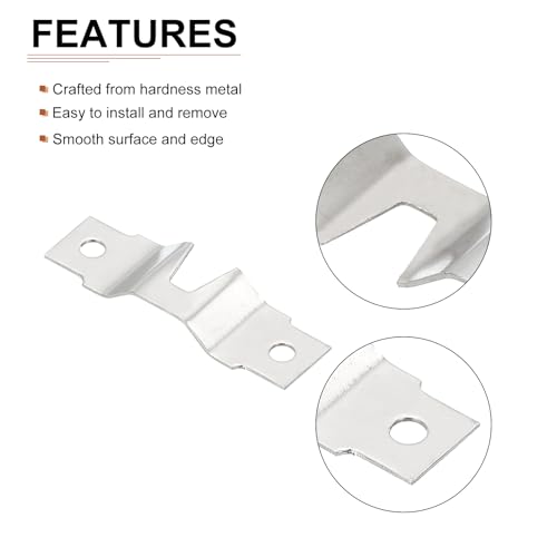 Image of DTGN 47mm x 15mm x 4mm Double Hole Triangle D Ring - Picture Frame Hangers - 10Pcs - Good for Hanging Paintings - Picture Frame Hook Photos - Silver Tone