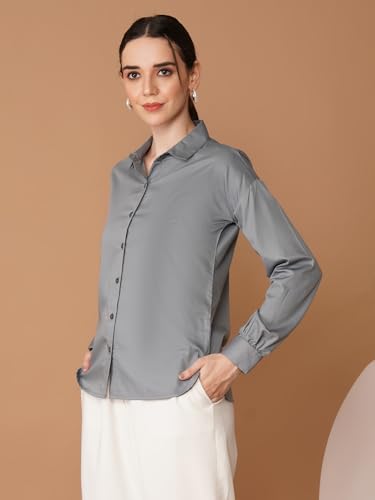 Image of OOMPH! Full Sleeve Stylish Western Drop Shoulder Shirts for Women Regular fit Shirts for Woman
