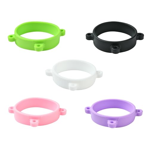LiQunSweet 5 pcs 5 Colors 3 Hole Silicone Water Bottle Cup Sleeve Ring Drink Holder Rubber Handle Strap for DIY Carrying Cup Bottle Accessories