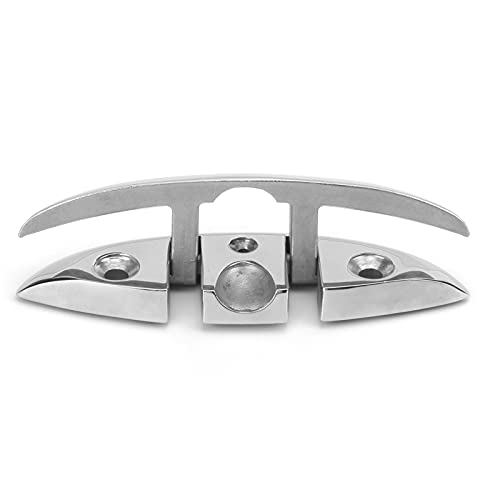TANIQIACA Rope Cleat Folding Cleats Marine Grade Rope Cleat Flip Up Dock Cleat 316 Stainless Steel - Hand - Polished, Ideal for Yachts, Speedboats, Fishing Boats