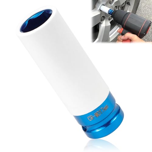 Schlagschrauber Nüsse 1/2 zoll 17mm 19mm Nuss Radwechsel Schoneinsätze Steckschlüsselsatz Alu-Felgen-Kraft-Stecknuss für Schlagschrauber (17mm)