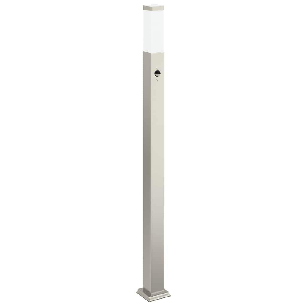 Lampada a colonna in acciaio inox con sensore di movimento PIR, 3 pezzi, 110 cm di altezza, IP44, protezione per giardino, terrazza, esterni, a risparmio energetico e resistente alle