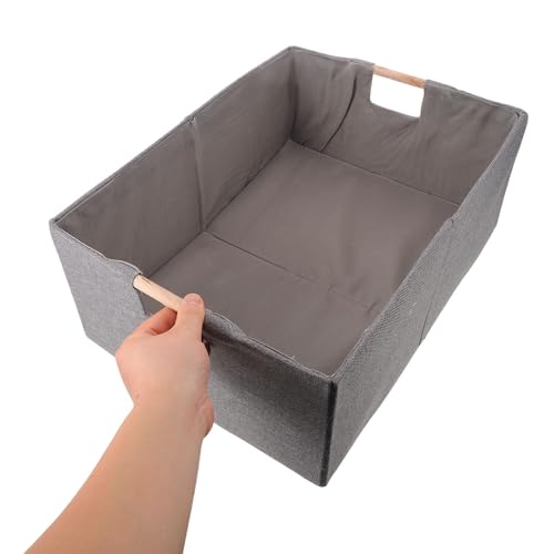 Cesta de almacenamiento de tela resistente con asas para el hogar 5