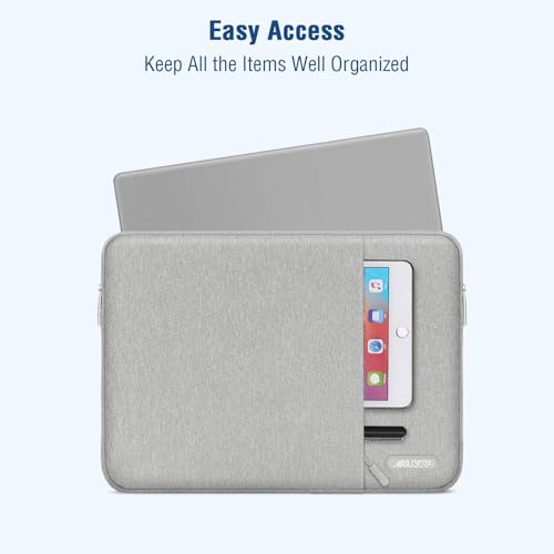 Image of MOSISO Laptop Case 13.3 inch, 13-13.3 inch Laptop Sleeve Compatible with MacBook Air /Pro 13 /Pro 14 M5 M4 M3 M2 M1, HP Dell ASUS Lenovo,Polyester Vertical Computer Sleeve Bag with Pocket,Gray