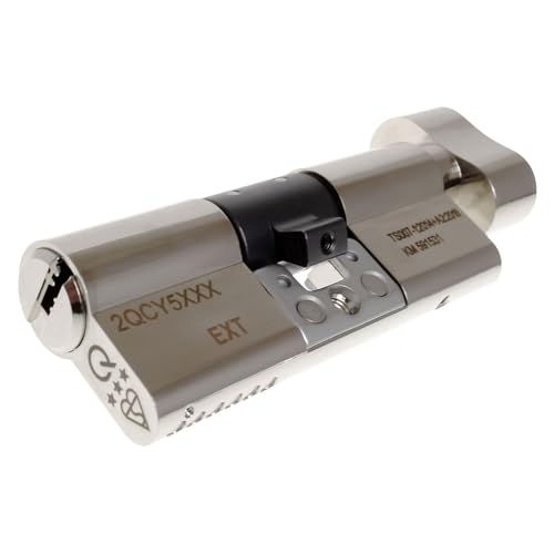 Nickel, 50/50 (100mm) greenteQ Orion TS007 3-Star Anti-Snap Thumbturn Euro Cylinder Twist Lock Door Barrel