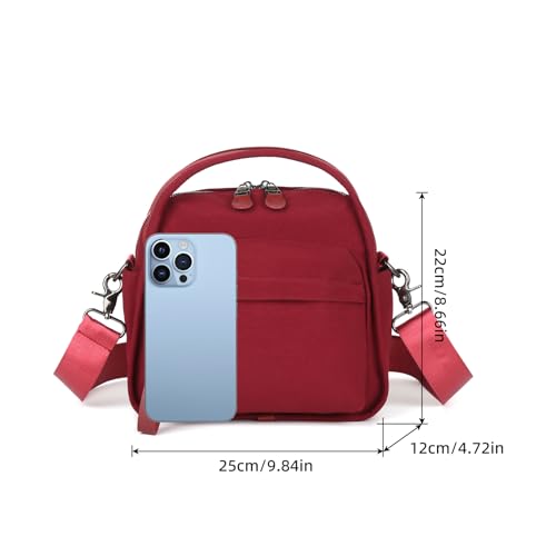 Bolso pequeño cruzado de nylon para mujer con asa superior miniatura 5