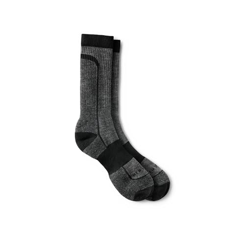 Red Wing Shoes Premium Safety Light Weight Crew Socks, Stretchable Merino Wool/Nylon Blend, Black, 9-12 (1 pair)