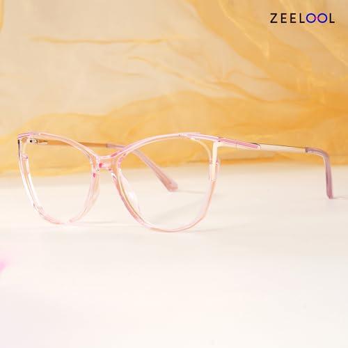 Zeelool Glasses Frame for Women, Cat Eye Eyeglasses Eyewear with Clear Lenses