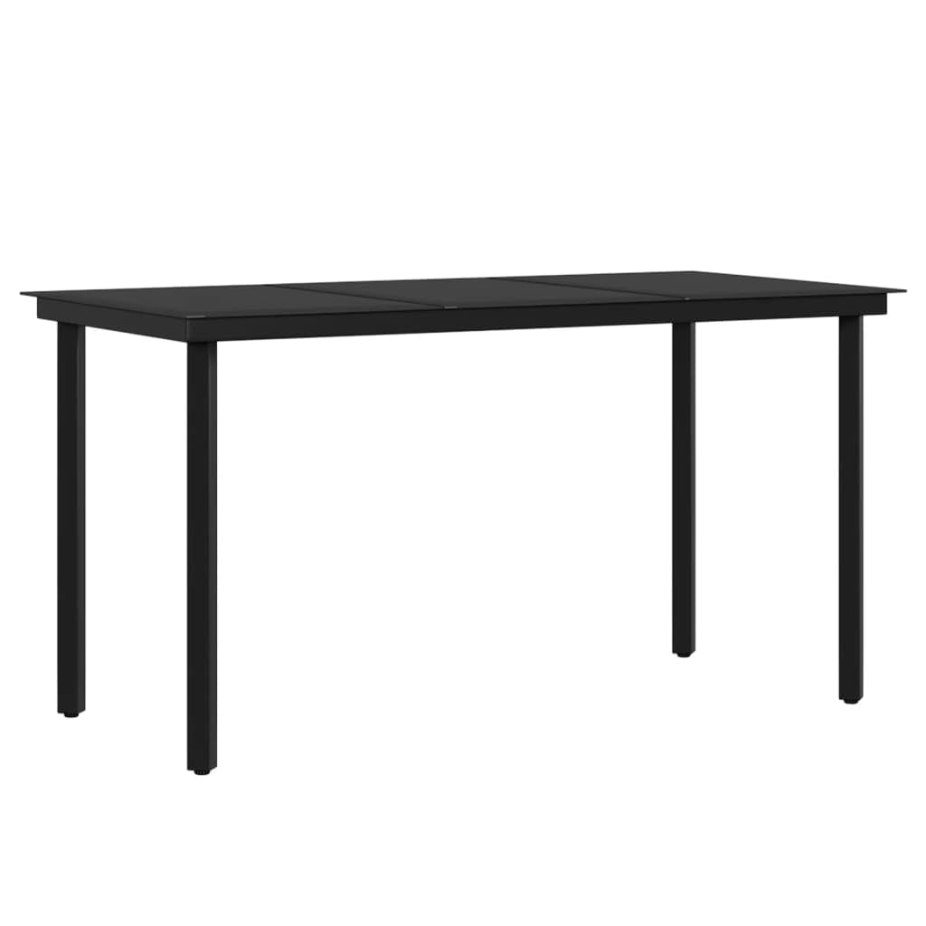 Juego de muebles de jardín de ratán de polietileno, color gris, negro, acero pulverizado, 140 x 70 cm, 4 sillas con cojín, juego de muebles de patio al aire libre