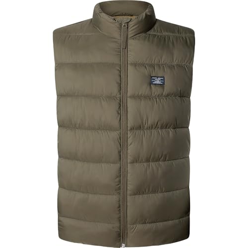 Pepe Jeans Puffer Gillet Veste, Vert (Vert Militaire), L Homme