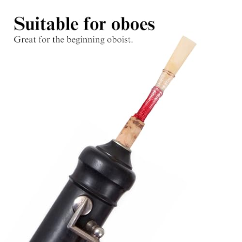MIKINONA 2Pcs Oboe Reeds Premium Bamboo Musical Instrument Accessories for Oboe Players Handmade Replacement Reeds with Concentrated Tone for Performances and Daily Use