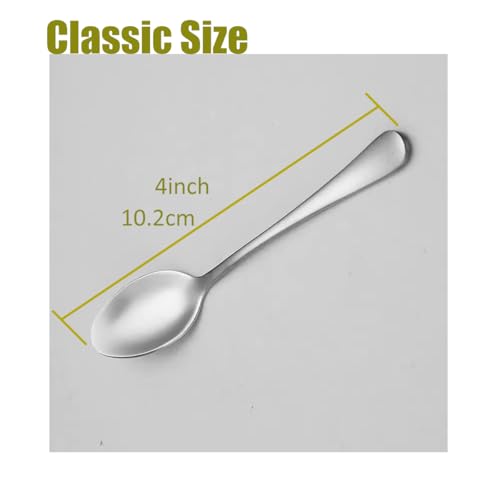 Image of Wesdxc56 Demitasse Espresso Spoons, Mini Coffee Spoon, 4 Inches Stainless Steel Small Spoons for Dessert, Set of 6(Silver)