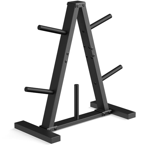 Weight Plate Rack, Weight Tree, Weight Plate Holder, 1-Inch Home Gym Storage Stand, Holds 300 lbs