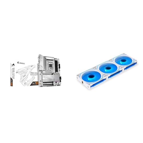 Image of GIGABYTE B650 AORUS Elite AX ICE & Lian Li UNI Fan SL-Infinity 120 RGB Triple Pack White with Controller - UF-SLIN120-3W