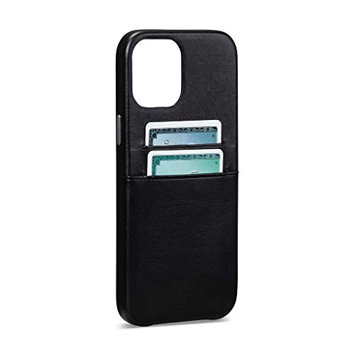 Étui en cuir iPhone 13 Mini Leatherskin noir au design premium et finitions soignées