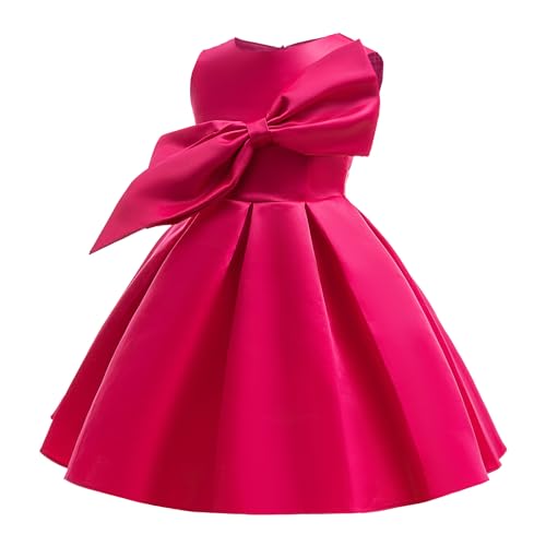 Girls Dresses Children's Vest Dresses Big Bow Dress Solid Color Dresses Rose Princess Dresses for Girls2