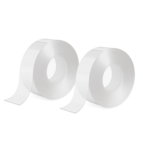 Image of Nano Tape 3 Meter | Clear Double-Sided Adhesive | 30 mm Width (2) | Clear Double-Sided Adhesive | Removable, Reusable, Waterproof Gel Grip | Strong Wall Mounting Tape for Home, Kitchen