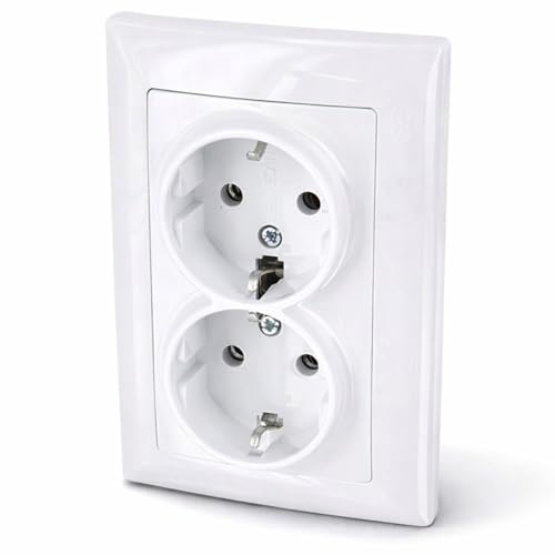 Unterputz Doppel-Steckdose All-in-One Serie G1 reinweiß