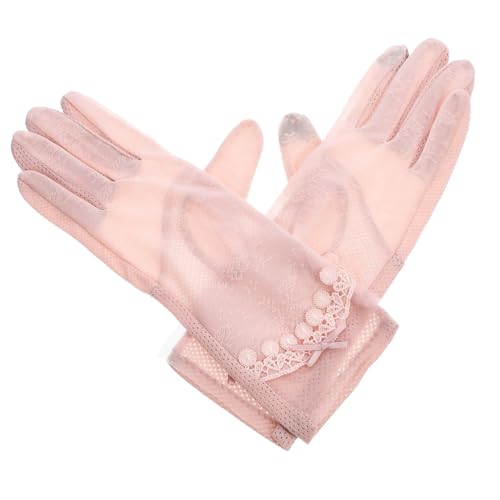 Ipetboom Non-Slip Screen Gloves Women Outdoor Screen Touch Gloves Lace Mittens Three Fingers for Easy Phone Operation Random Style