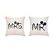 VEEMIZO 2 szt. MR MRS piękne poszewki na poduszki chłopak dziewczyna urodziny rocznica walentynki prezenty 45 x 45 cm