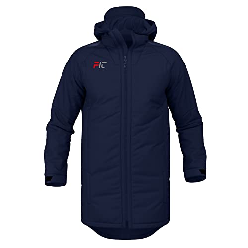 2022 Fit Teamwear Edge Pro 3/4 Coat Sports Warm Up Jacket - Navy - New (XLarge Youth)