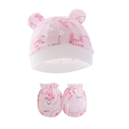 Soft Breathable Baby Hat and Mittens Set for Newborns Cotton Comfortable Fetal Caps Gentle Protections for 0-6 Months