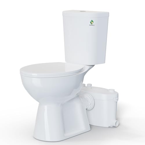 Image of SUPERFLO 19 Inch Macerating Toilet System 600W Upflush Toilet for Basement