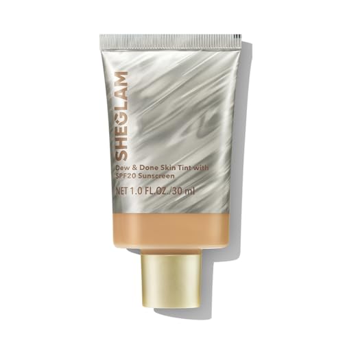 SHEGLAM Dew & Done Skin Tint with SPF20 Light-medium Coverage Foundation Evens Skin Tone-Acorn