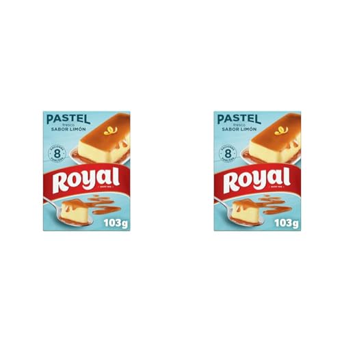 Royal Pastel Fresco Sabor Limón con Caramelo Líquido 8 Raciones, 103g (Paquete de 2)