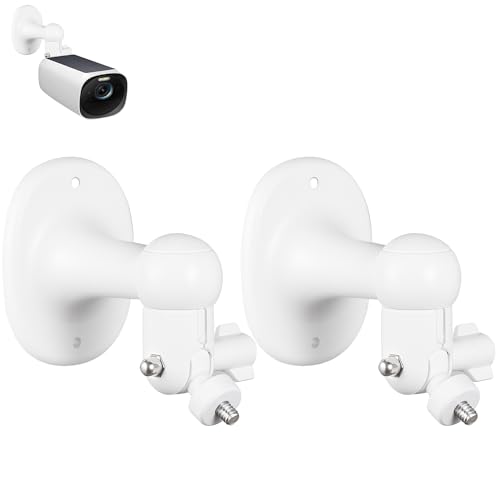 Tonton 2 Pack Security Camera Wall Mount Compatible with eufyCam 2C/2C Pro 2/2 Pro 3C/S300 3/S330 SoloCam S220/C210 Ring Arlo and Other 1/4 Screw Cameras 360 Adjustable Bracket White
