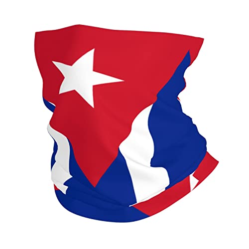 Cuba Seamless Neck Gaiter Face Mask Seamless UV Protection Shield Scarf Bandana for Motorcycle Cycling Riding Running Headbands White