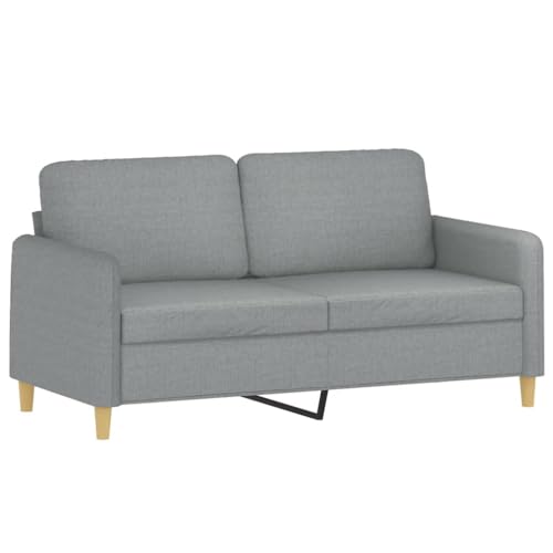 YUOTYRKTEJRSG 2-TLG. Sofagarnitur mit Kissen Hellgrau Stoff Sofa Set Wohnzimmer Couchgarnitur mit Polsterung Bequem Modernes Design für Wohnbereich Esszimmer – Bild 6
