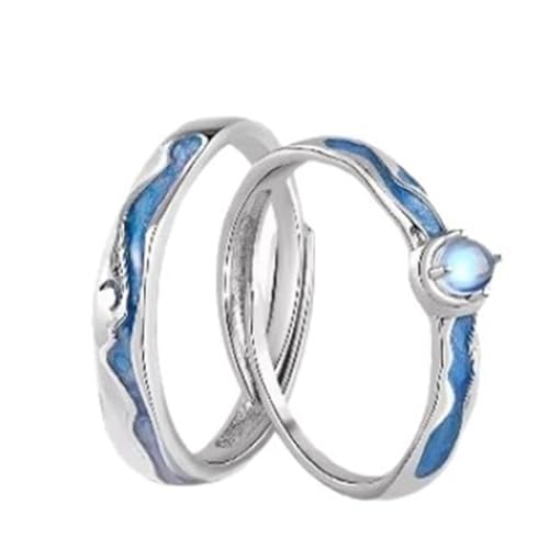 Bague de fiancaille femme argent 925 premium thème lune