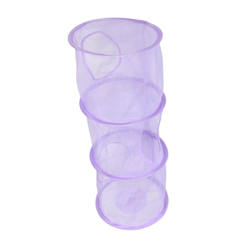 PRETYZOOM Hanging Mesh Storage Organizer Compartment Toy Storage Basket for Boy Girl for Clothes Laundry Shoes Toys Purple