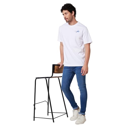 Image of Spykar Men's Comfort Fit N /A Half Sleeve Solid Casual T-Shirt